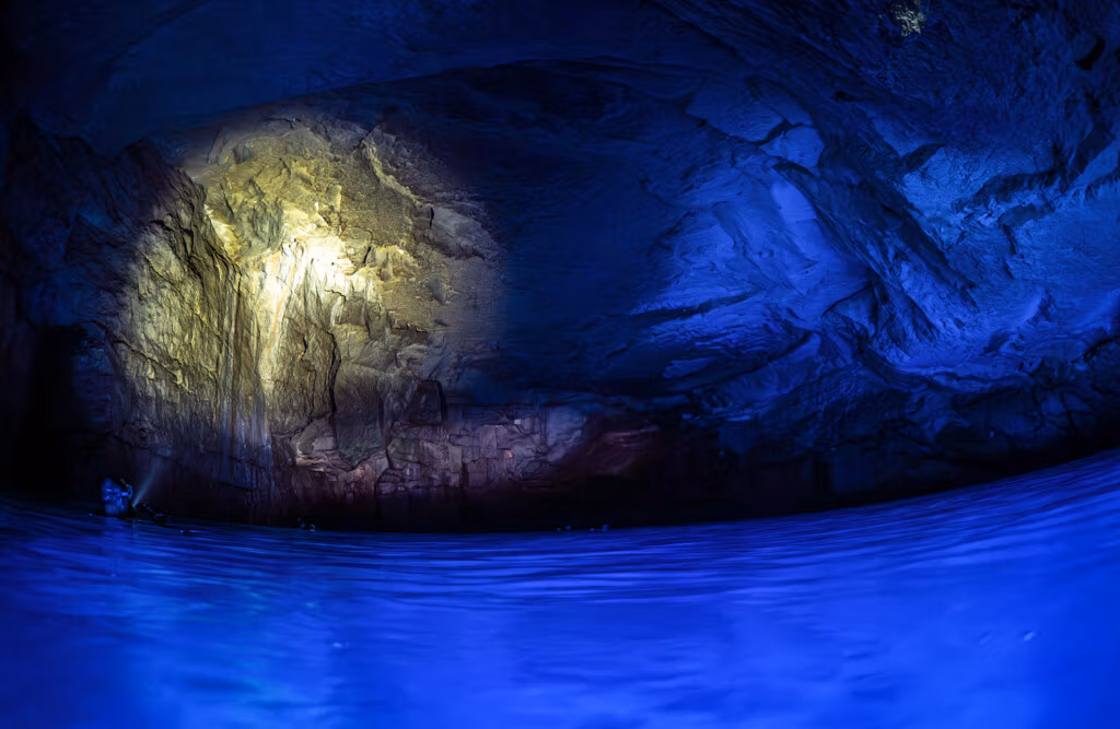 The Cathedral Cave also known as the Blue Dome