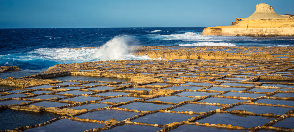 Salt pans on Gozo, near Xwejni Bay
